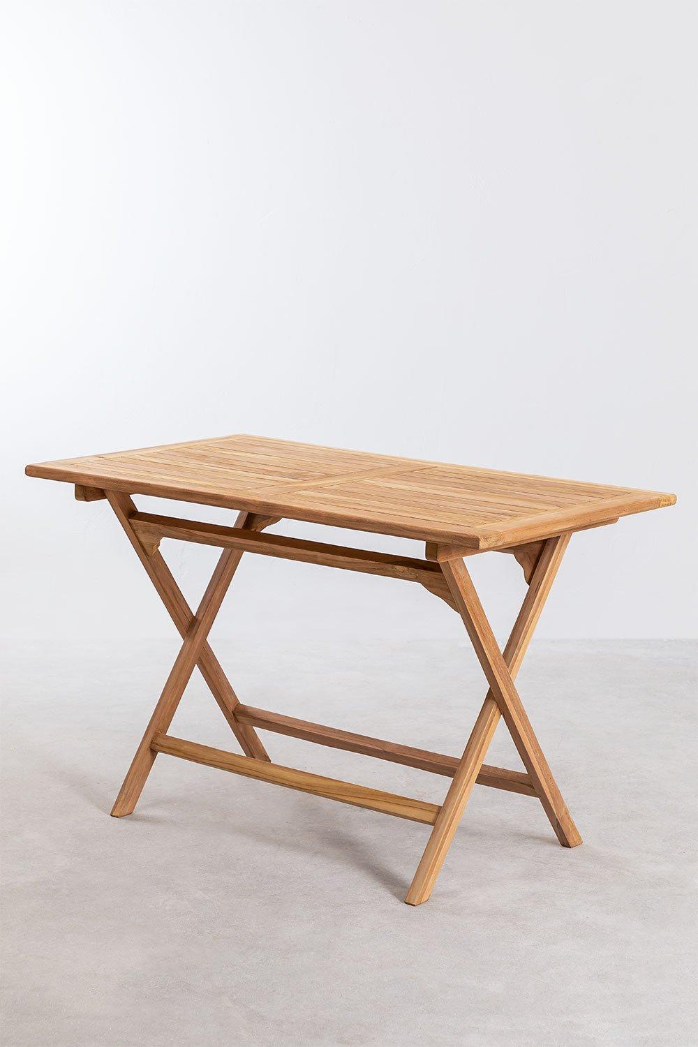 Sklum Rectangular Garden Table 120x70 Cm Foldable In Teak Wood Pira
