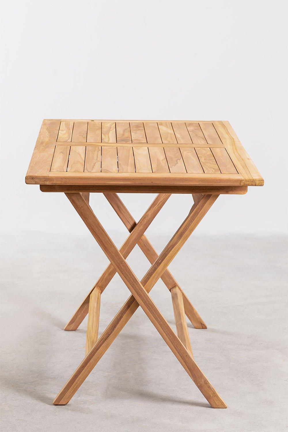 Sklum Rectangular Garden Table 120x70 Cm Foldable In Teak Wood Pira
