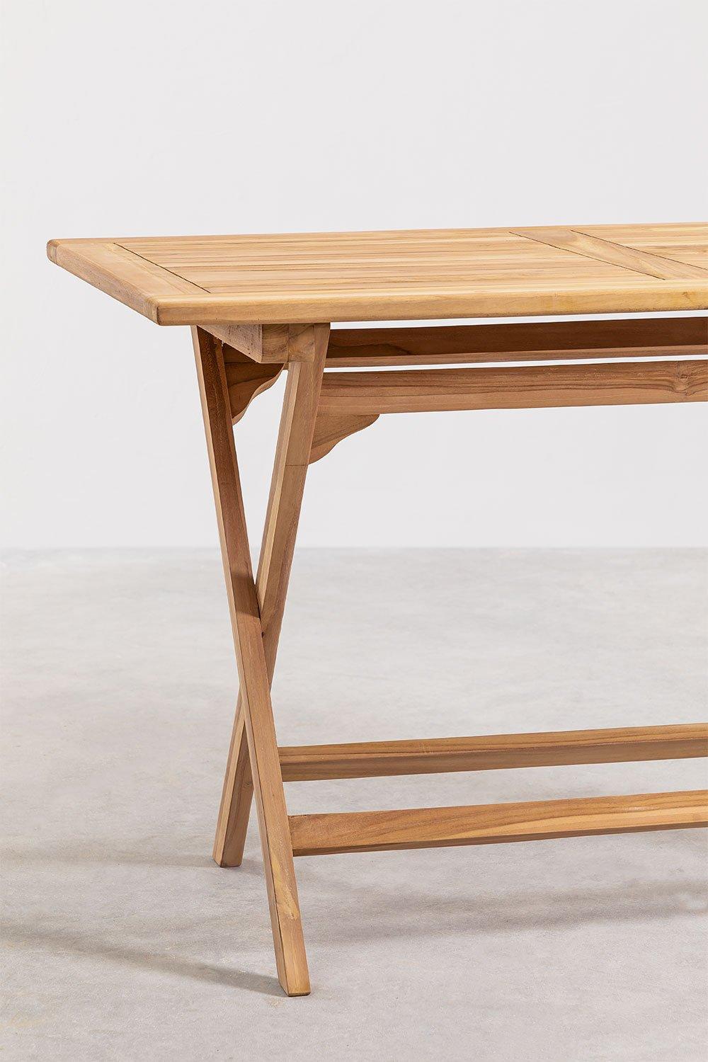 Sklum Rectangular Garden Table 120x70 Cm Foldable In Teak Wood Pira
