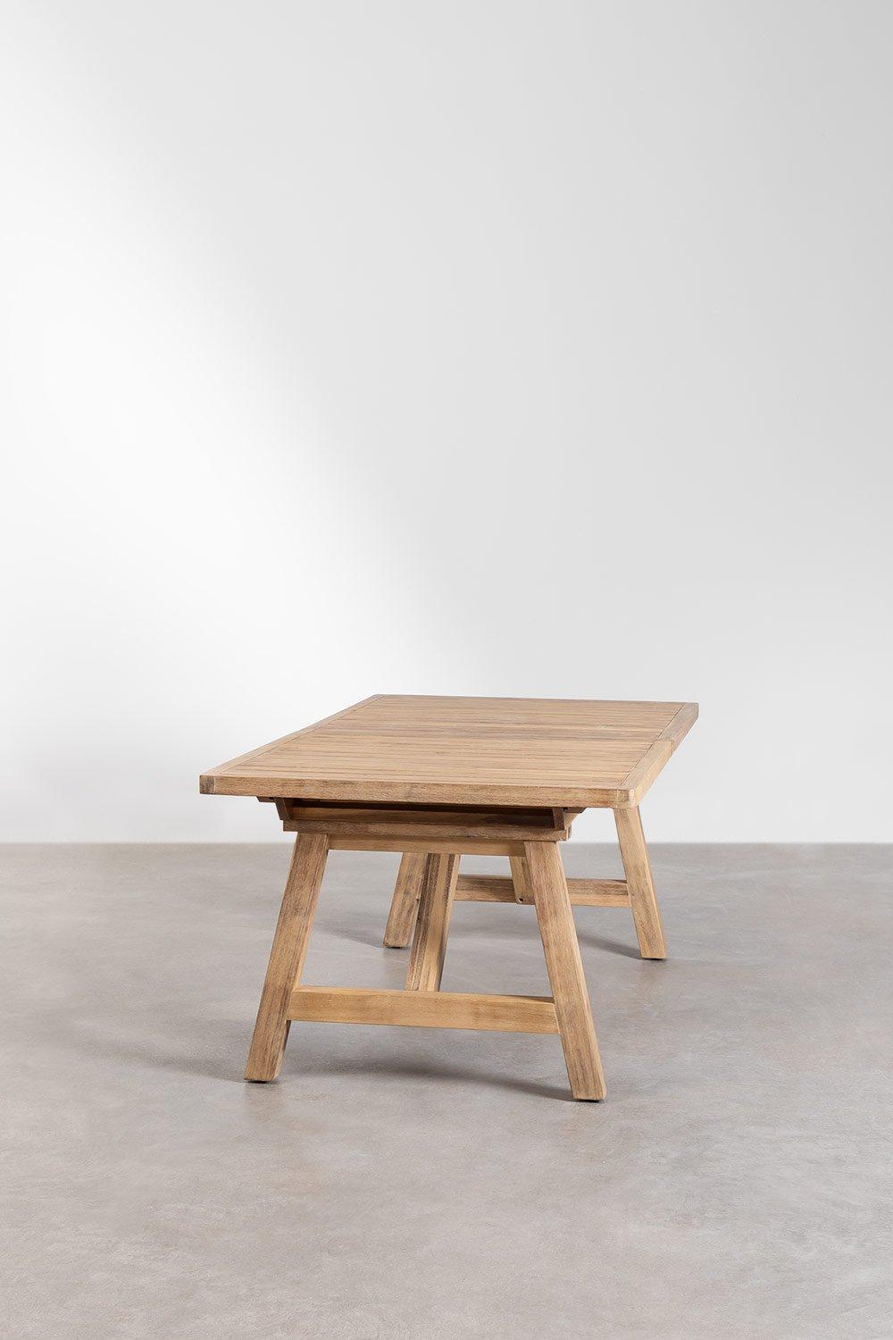 Sklum Rectangular Garden Table 200-250-300x100 Cm Extendable In Acacia Wood Dubai