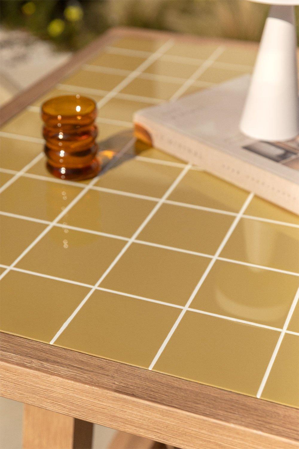 Sklum Rectangular Garden Table 200x100 Cm Acacia Wood And Dubai Tiles