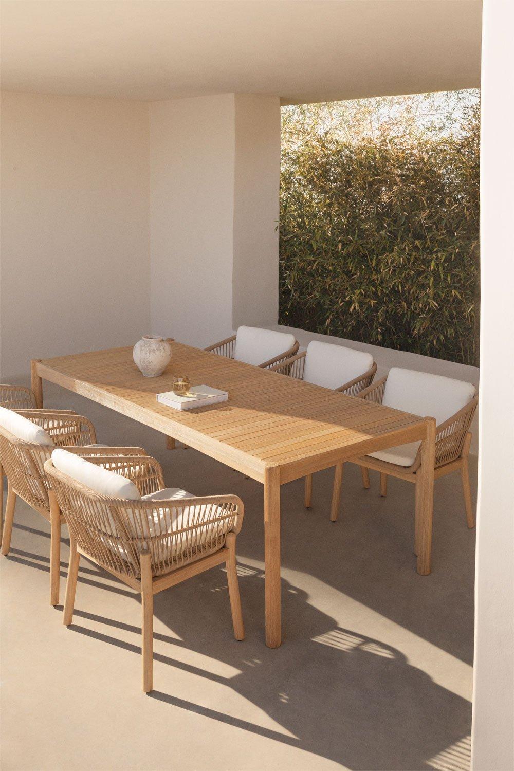 sklum Rectangular garden table 220x100 cm in acacia wood Karvia