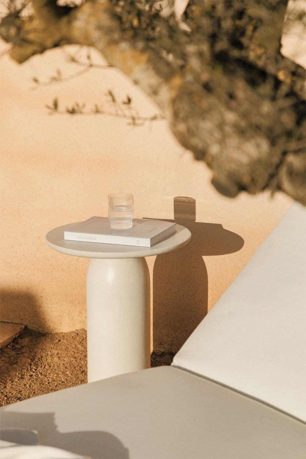 sklum Ronde bijzettafel voor de tuin Ø45 cm in cement Layana