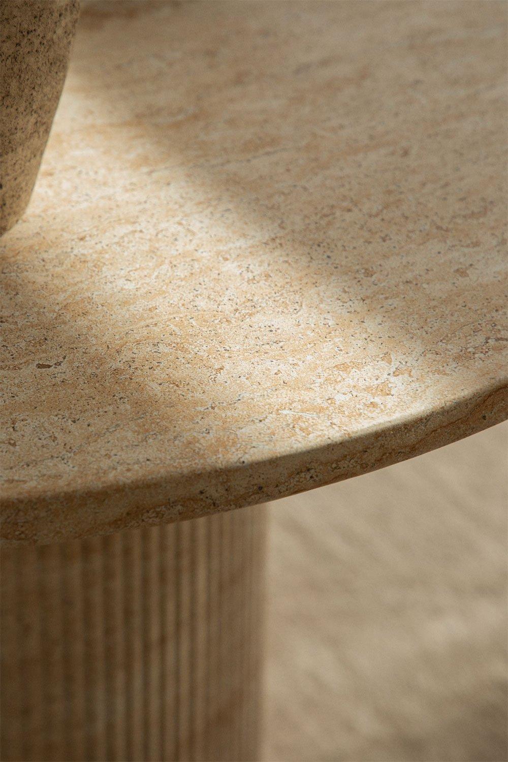 Sklum Round Dining Table Ø100 Cm In Travertine-look Cement Velia