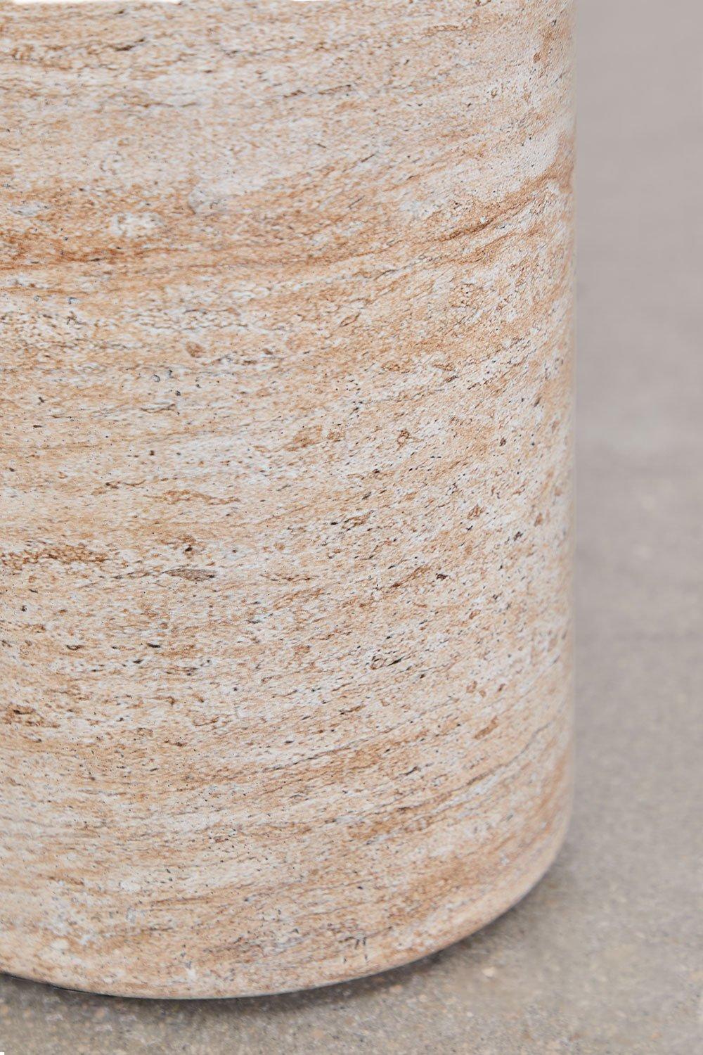 Sklum Round Dining Table Ø120 Cm In Lourdes Travertine Look Cement