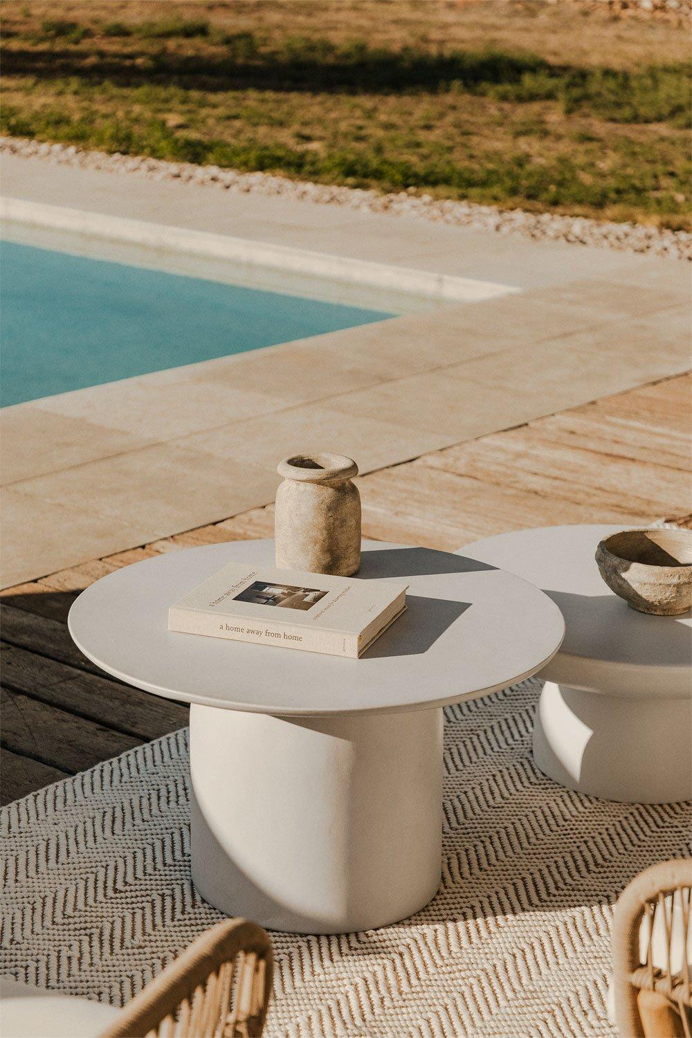 sklum Round garden coffee table Ø75 cm in cement Layana