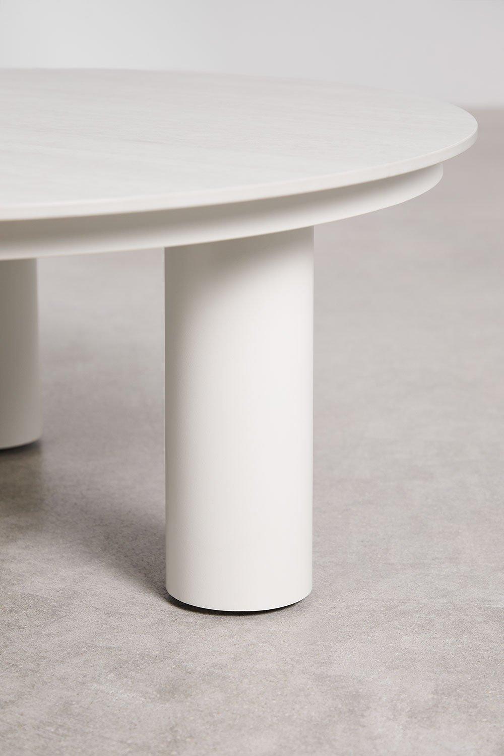 Sklum Round Garden Coffee Table Ø80 Cm In Sintered Stone And Aluminum Umeko