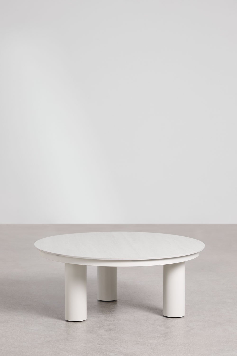 sklum Round garden coffee table Ø80 cm in sintered stone and aluminum Umeko