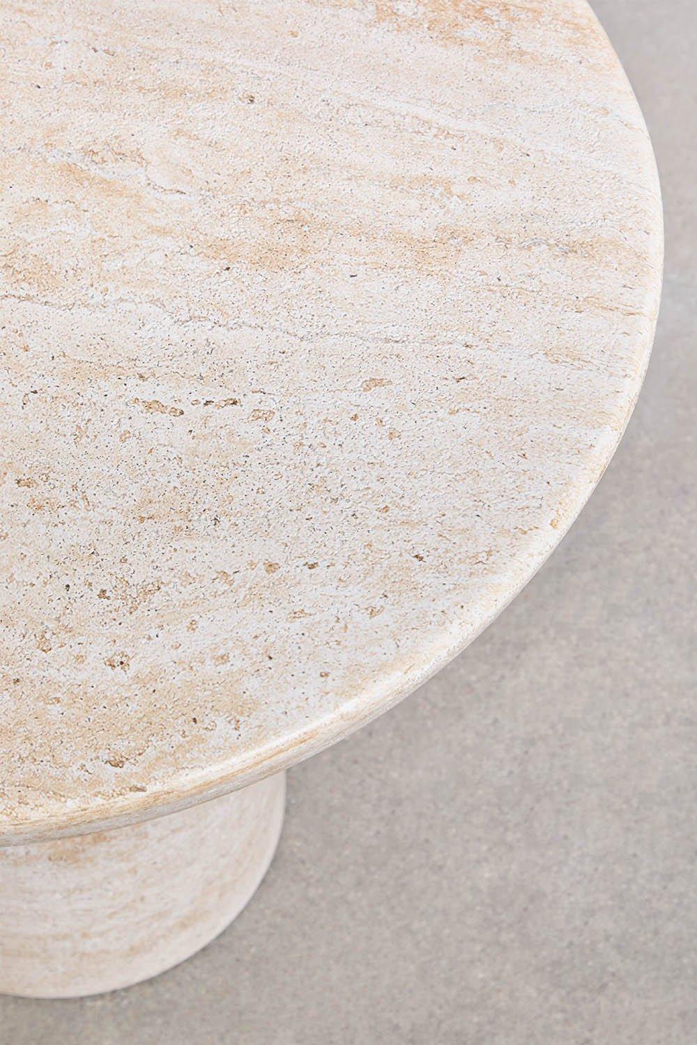 Sklum Round Side Table In Travertine Look Cement (Ø50 Cm) Ribeseya