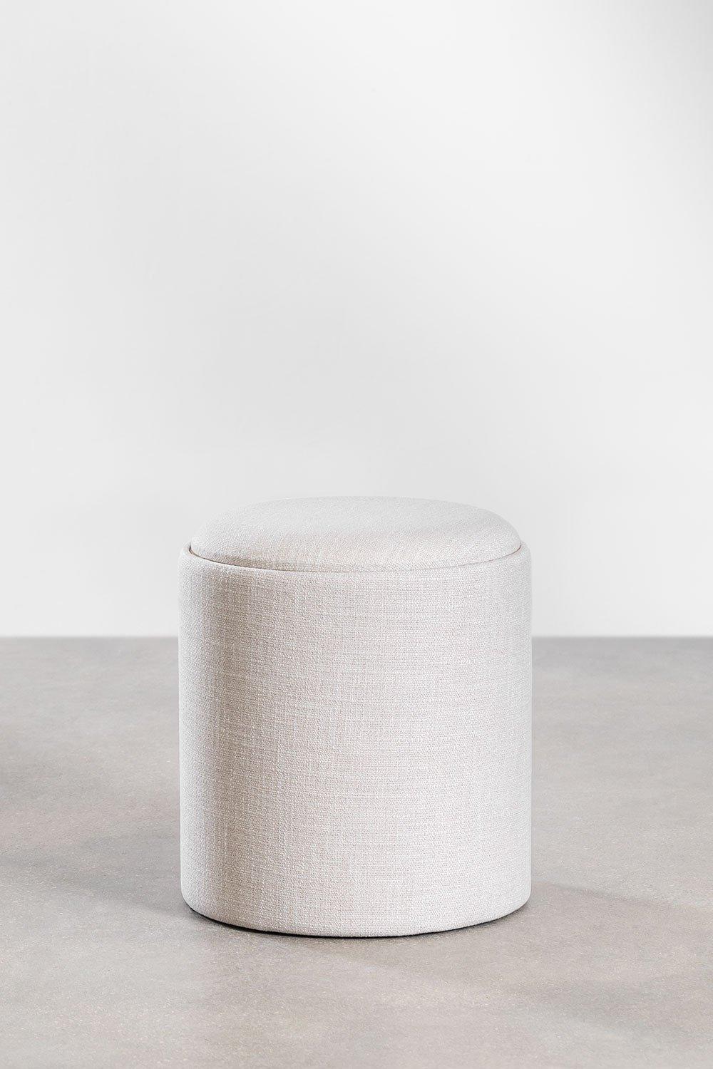 Sklum Round Side Table With Tray And Storage Upholstered Ø40 Cm Berkeleni