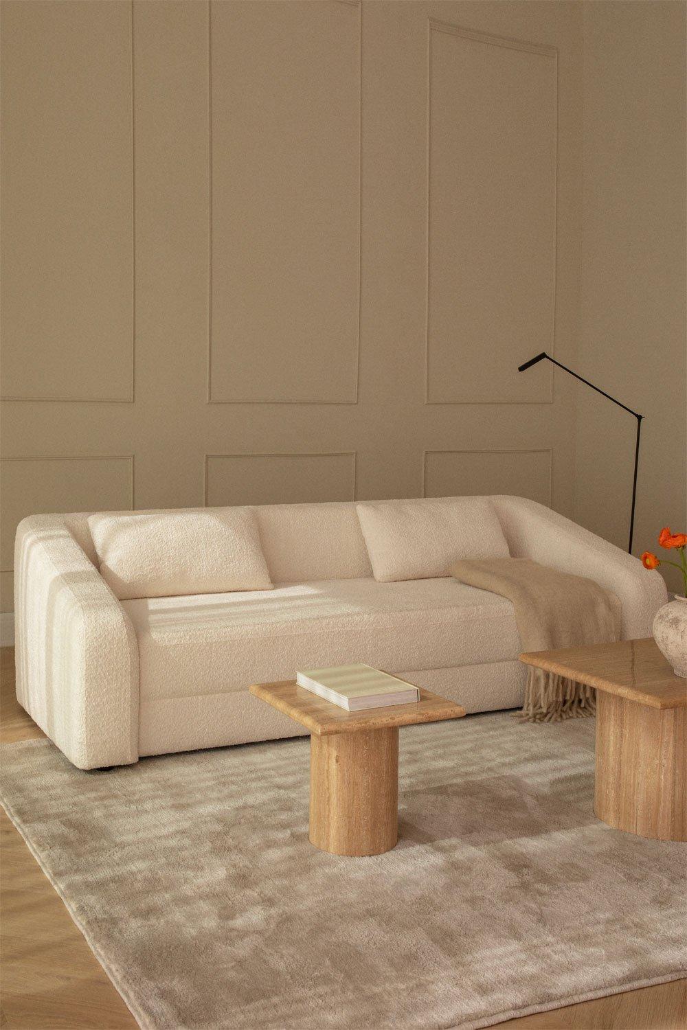 sklum Rozkładana sofa 3-osobowa z tkaniny bouclé Dalila