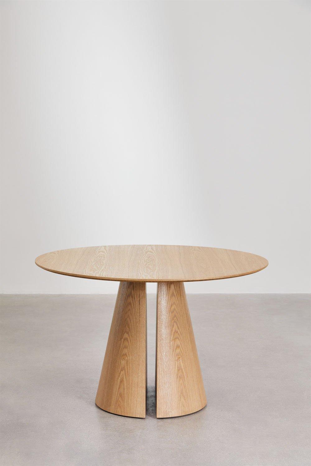 Sklum Runder Esstisch Ø120 Cm Aus MDF Und Eschenfurnier Agnes