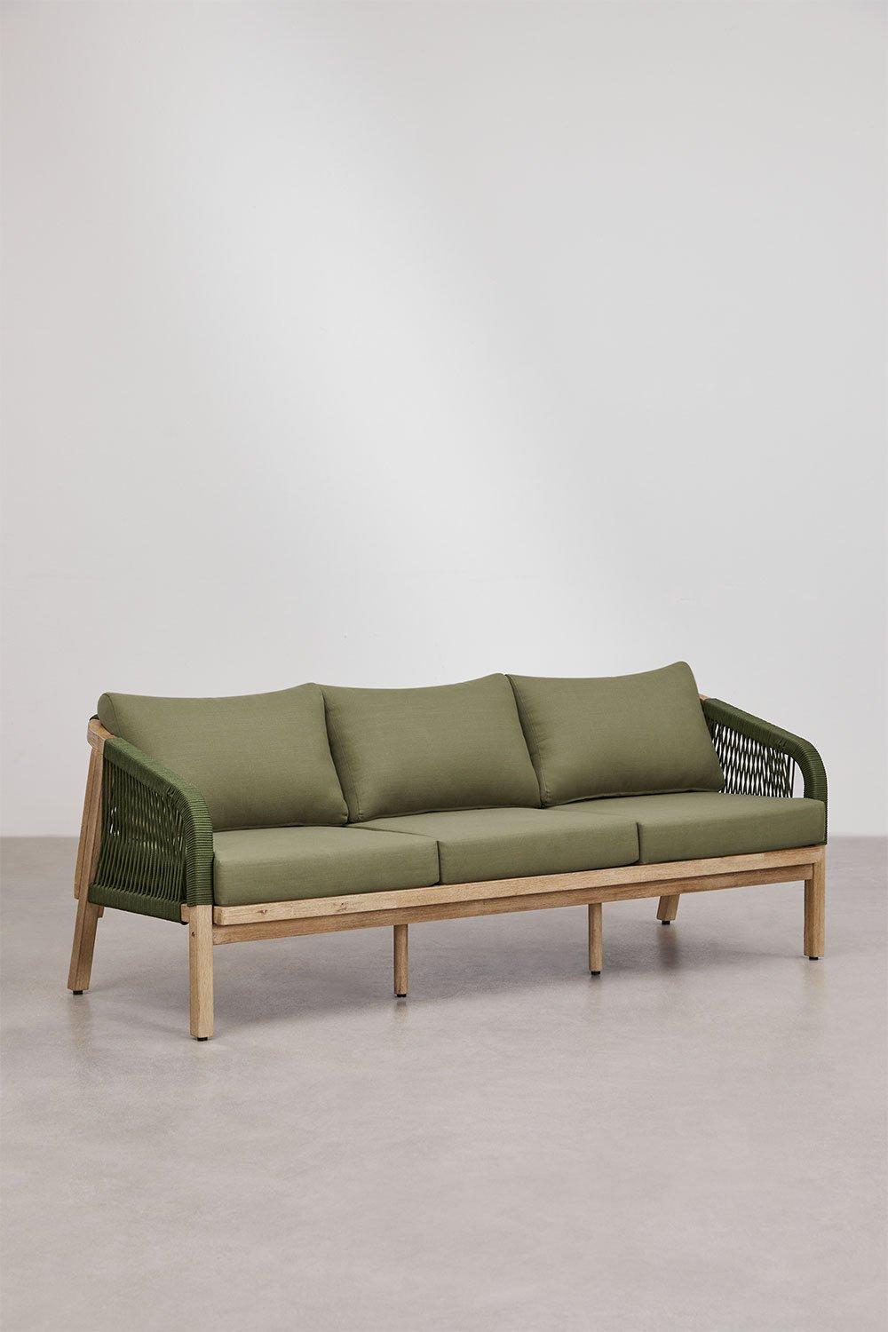 Sklum Salon De Jardin Avec Canapé 3 Places 2 Fauteuils Et Table Basse En Bois D'acacia Dubaï