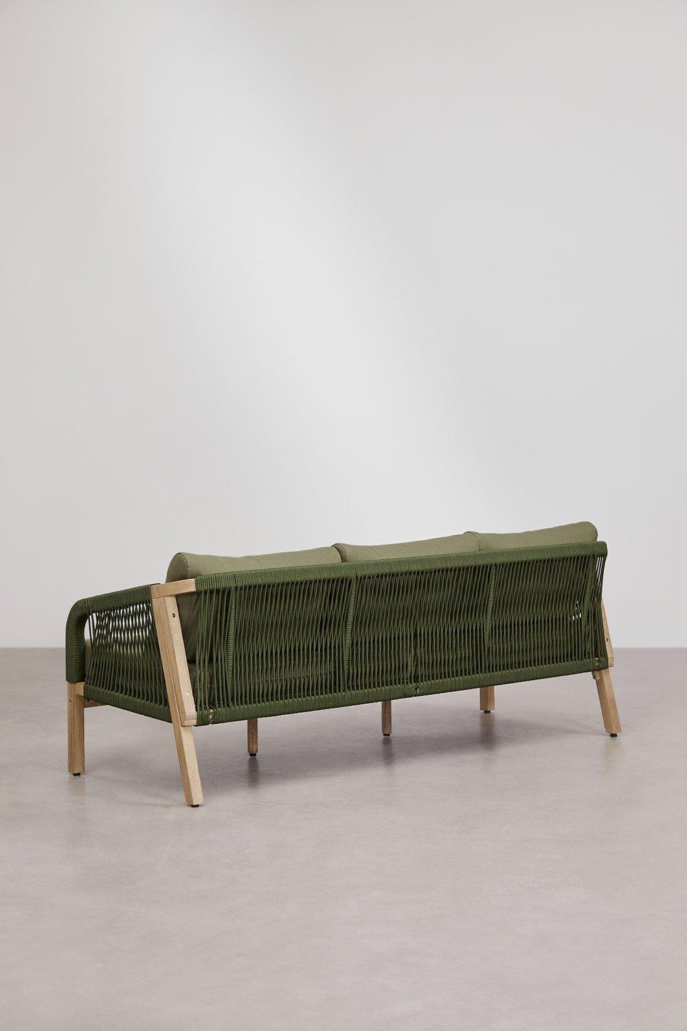 Sklum Salon De Jardin Avec Canapé 3 Places 2 Fauteuils Et Table Basse En Bois D'acacia Dubaï