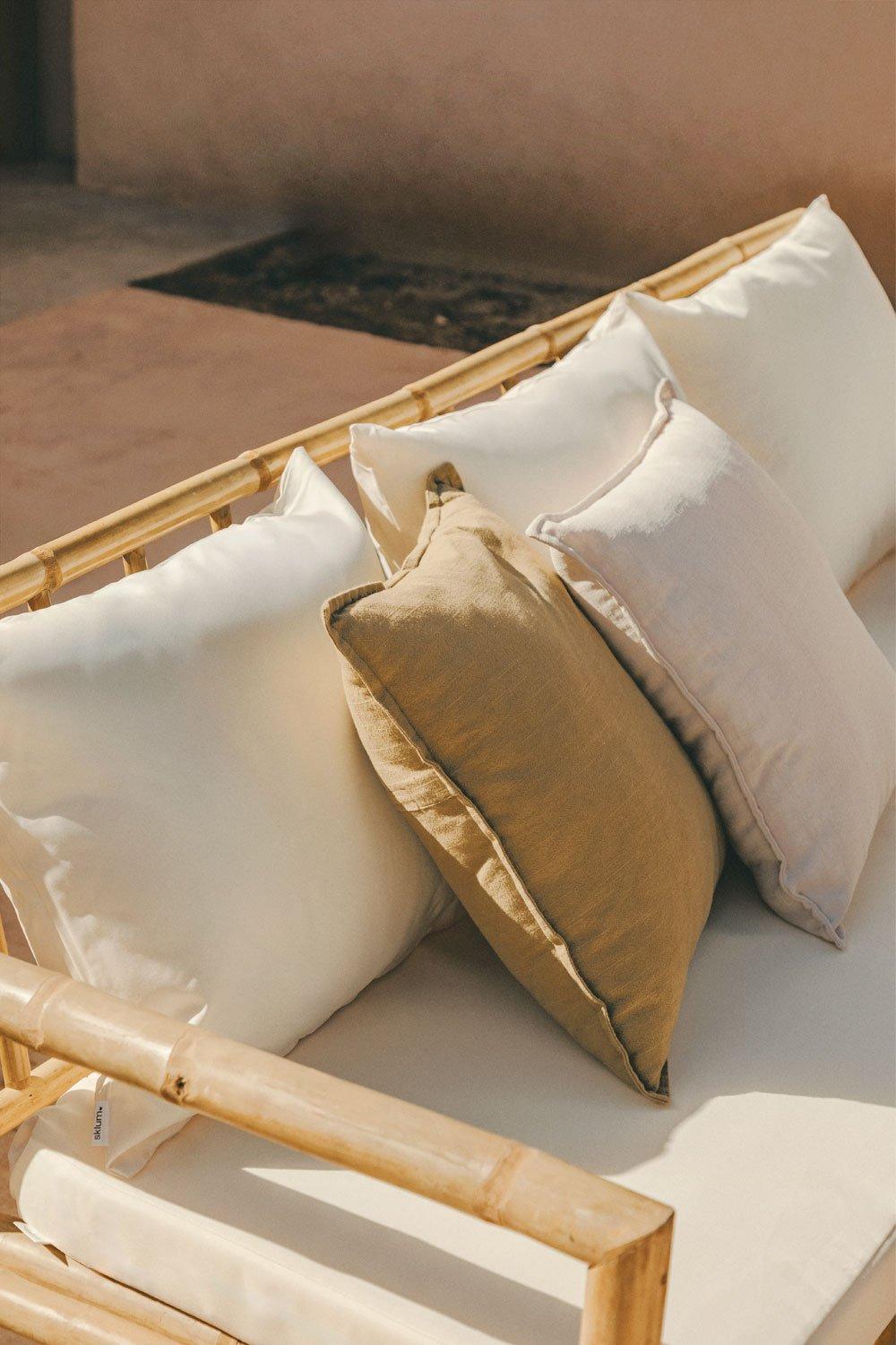 Sklum Salon De Jardin Composé D'un Canapé 2 Places 2 Fauteuils Et Table Basse En Bambou Livayna