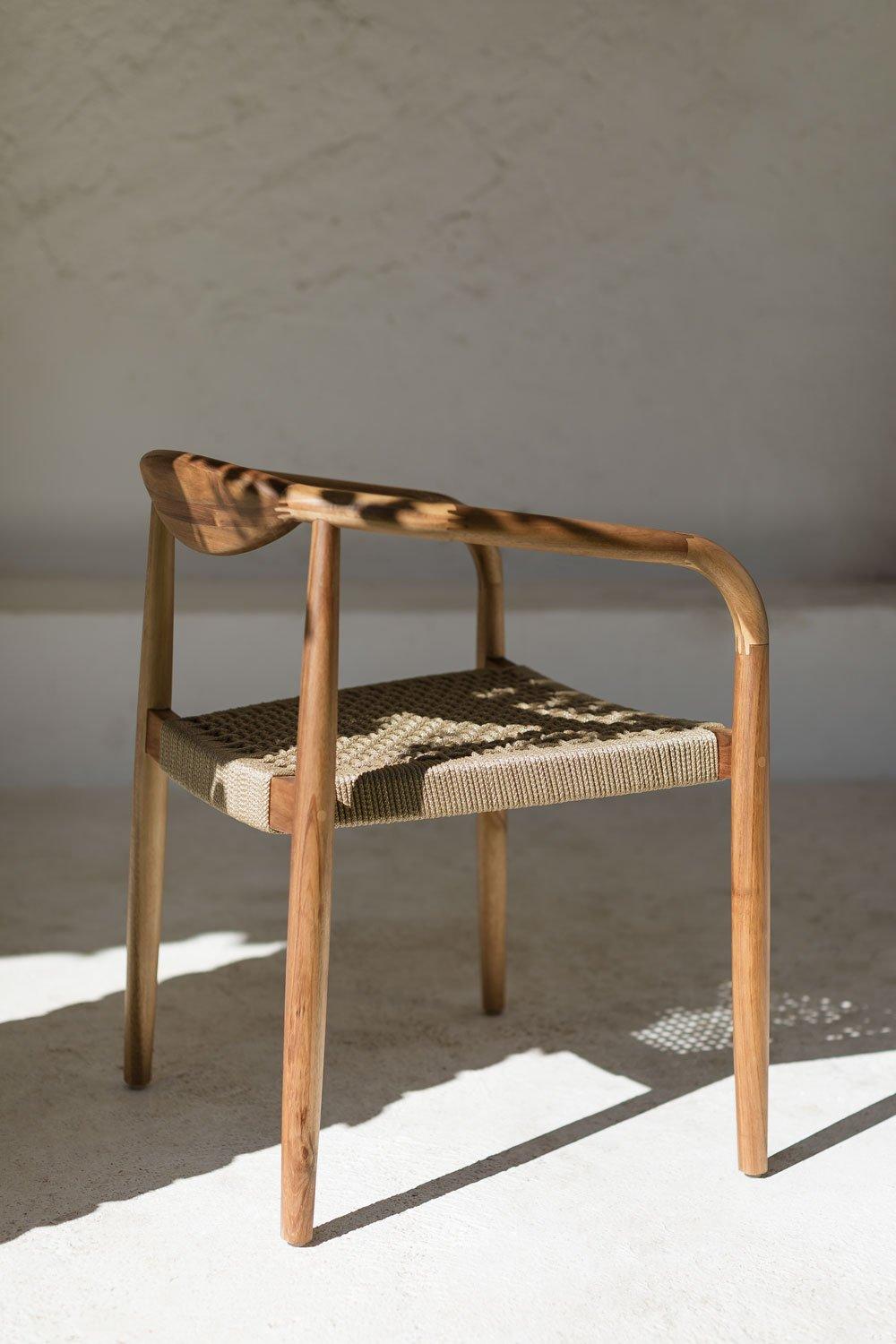 Sklum Sedia Da Giardino In Legno Di Acacia E Corda Intrecciata Mallory