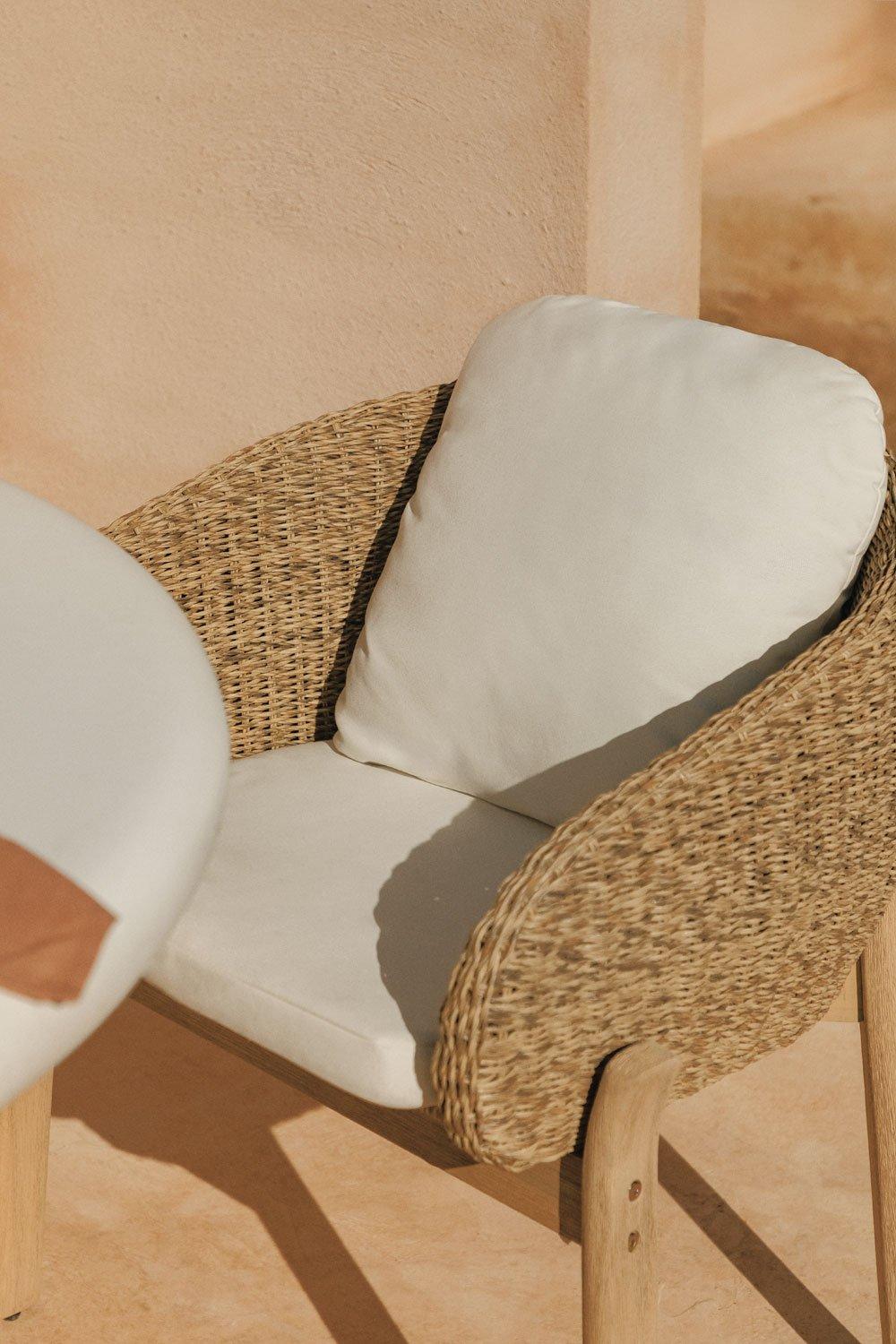 Sklum Sedia Da Giardino Leilan Con Braccioli In Legno Di Acacia E Rattan Sintetico