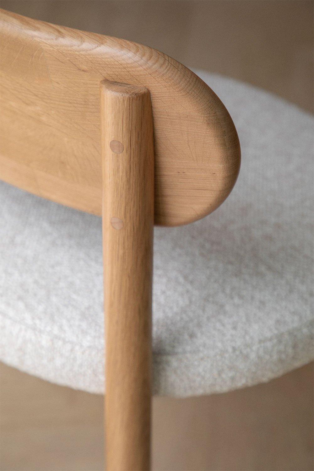 Sklum Sedia Da Pranzo In Legno Di Rovere Imbottita Bianca