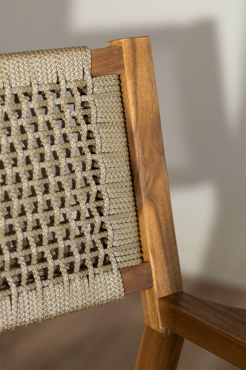 Sklum Sedia Da Pranzo Quadrata In Legno Di Acacia E Corda Intrecciata Con Braccioli Tenay Square