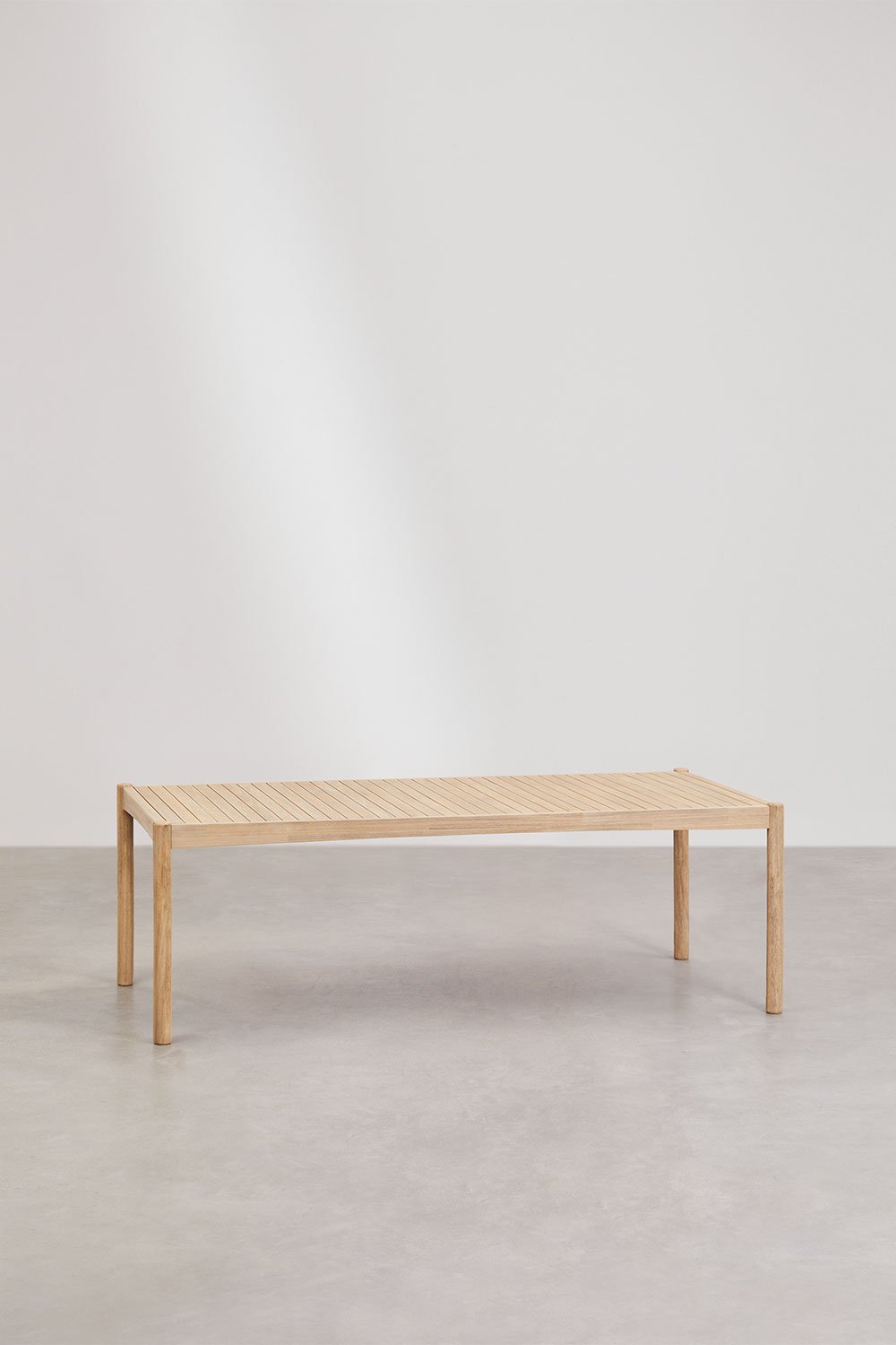 Sklum Set Aus Rechteckigem Tisch 220x100 Cm Und 8 Gartenstühlen Aus Akazienholz Und Geflochtenem Karvia-Seil