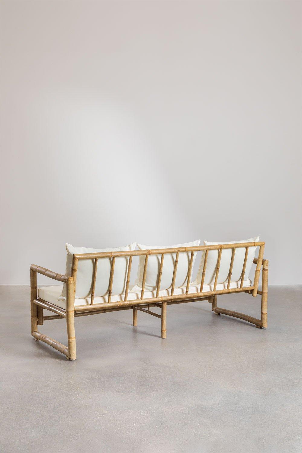 Sklum Set Da Giardino Con Divano A 3 Posti E Tavolino Da Caffè 120x60 Cm In Bambù Livayna