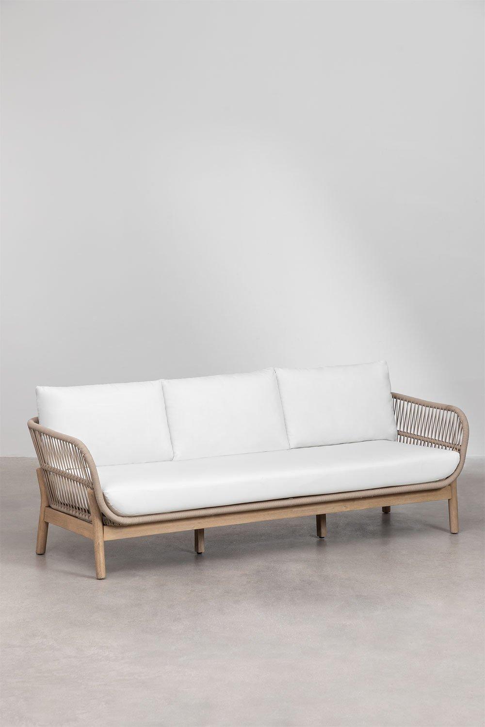 Sklum Set Da Giardino Karvia Con Divano 3 Posti 2 Poltrone E Tavolino In Alluminio E Legno Di Acacia