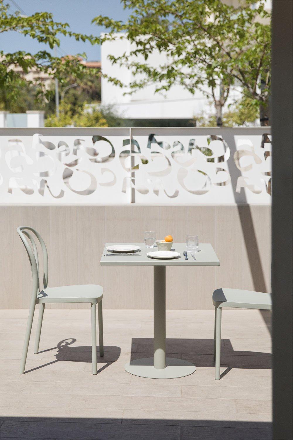 sklum Set de Mesa Cuadrada 70x70 cm y 2 Sillas de Jardín Mizzi