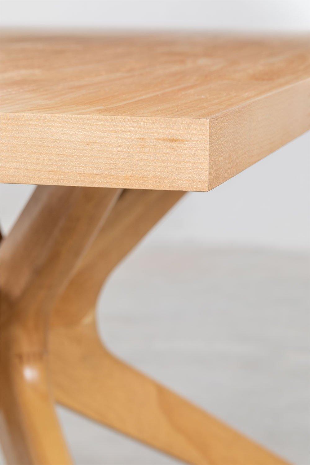 Sklum Set De Mesa De Comedor Rectangular (180x90 Cm) Arnaiz Y 4 Sillas Con Reposabrazos En Madera De Fresno Y Ratán Lali Style