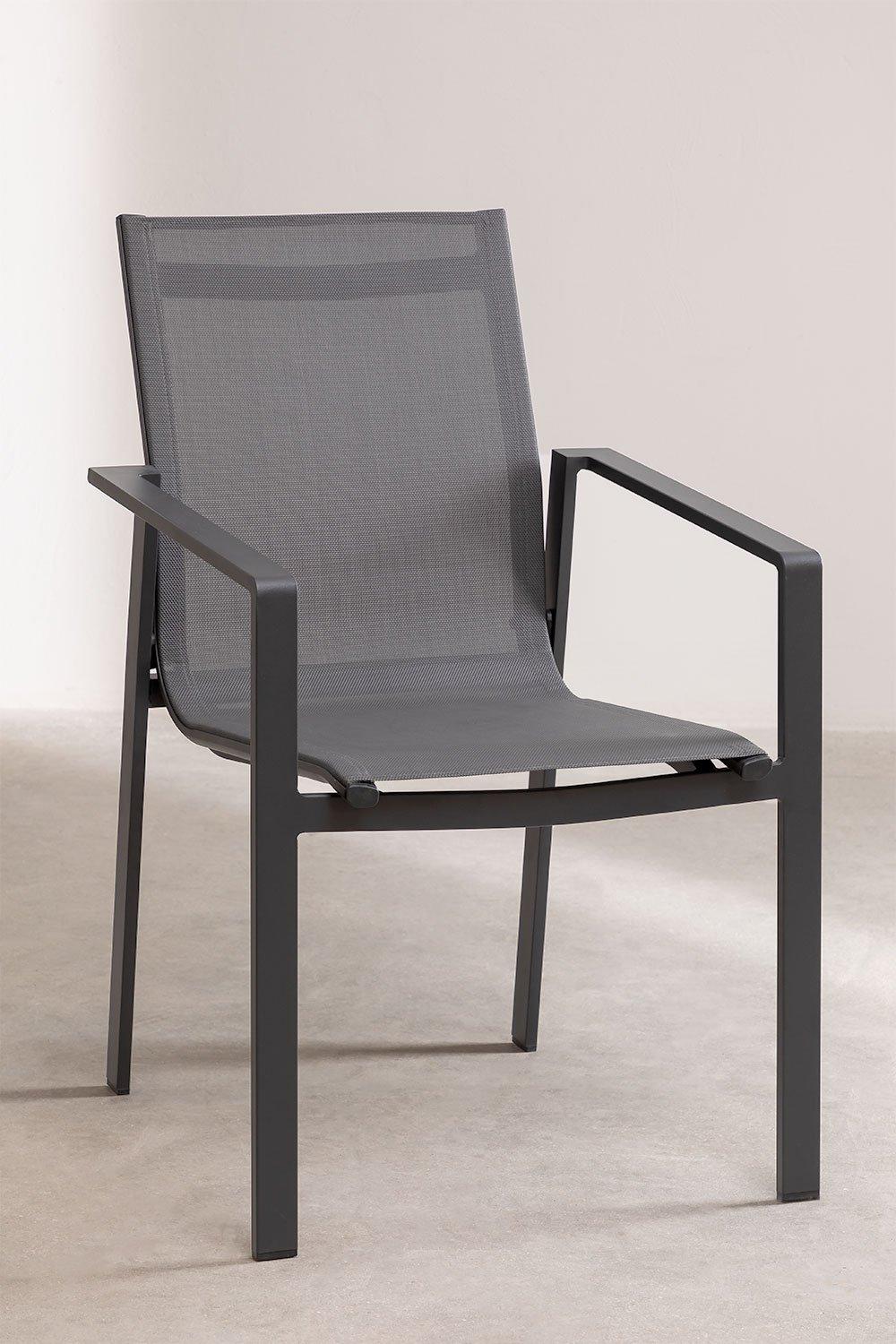 Sklum Set De Mesa Extensible Rectangular En Aluminio (90-180x90 Cm) Starmi Y 4 Sillas De Exterior Eika