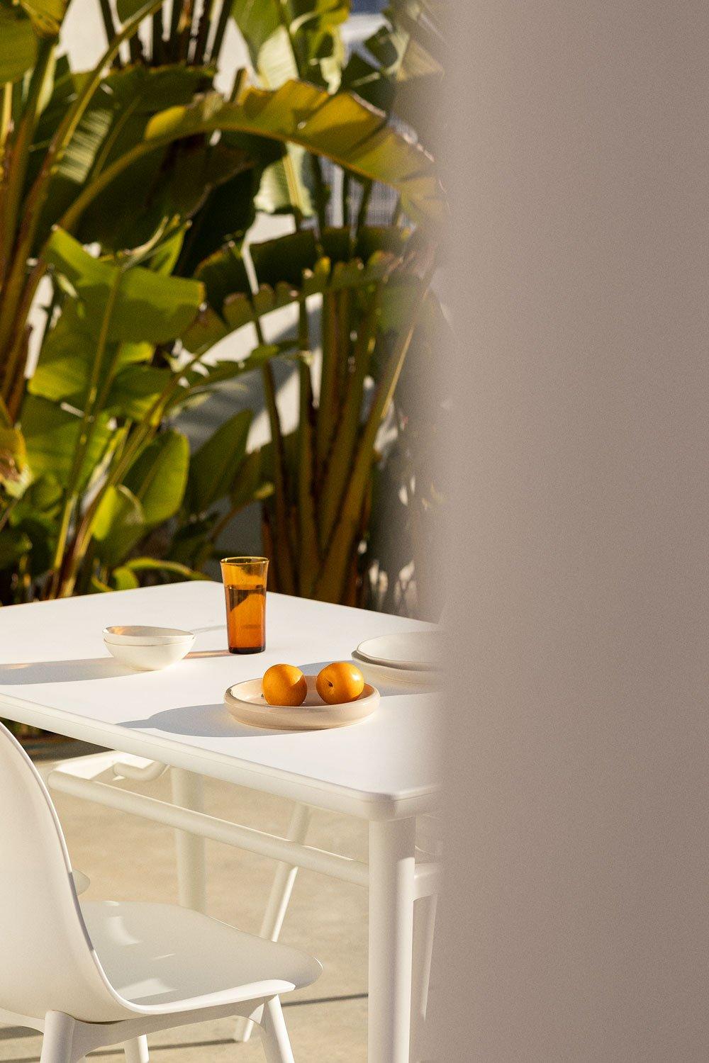 Sklum Set De Mesa Rectangular 135x80 Cm Y 4 Sillas De Jardín En Polietileno Scand