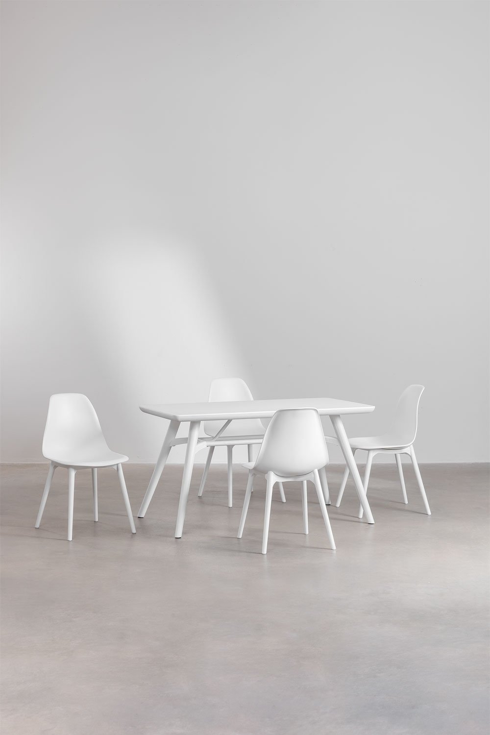 Sklum Set De Mesa Rectangular 135x80 Cm Y 4 Sillas De Jardín En Polietileno Scand