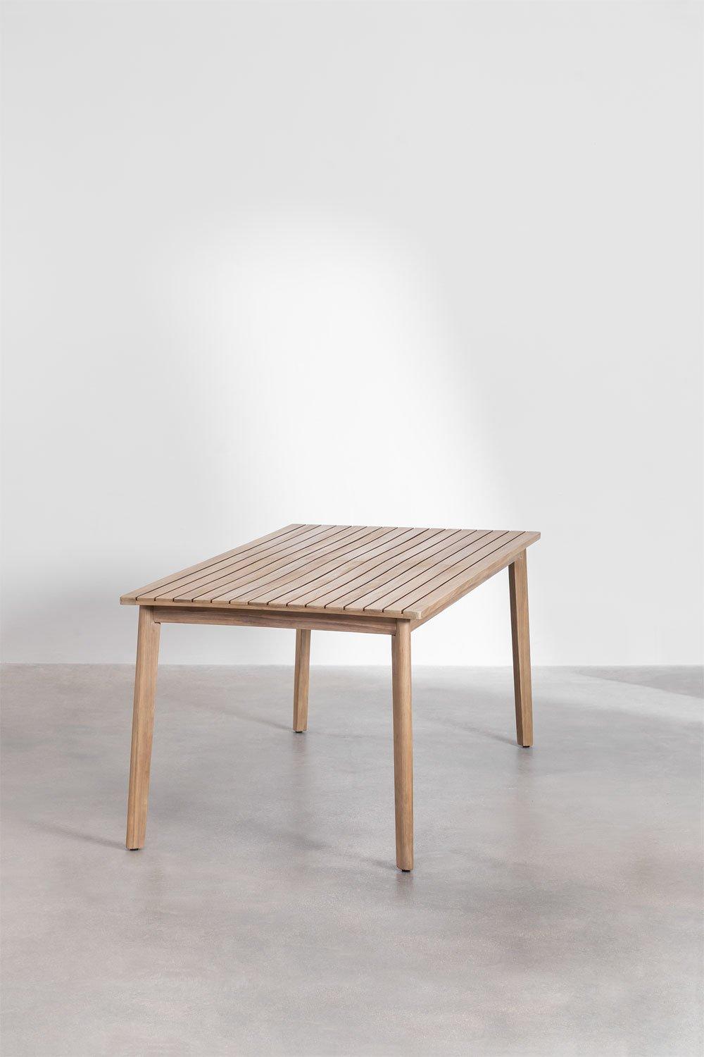 Sklum Set De Mesa Rectangular 180x90 Cm En Madera De Acacia Kaela Y 6 Sillas De Jardín En Madera De Acacia Uleno