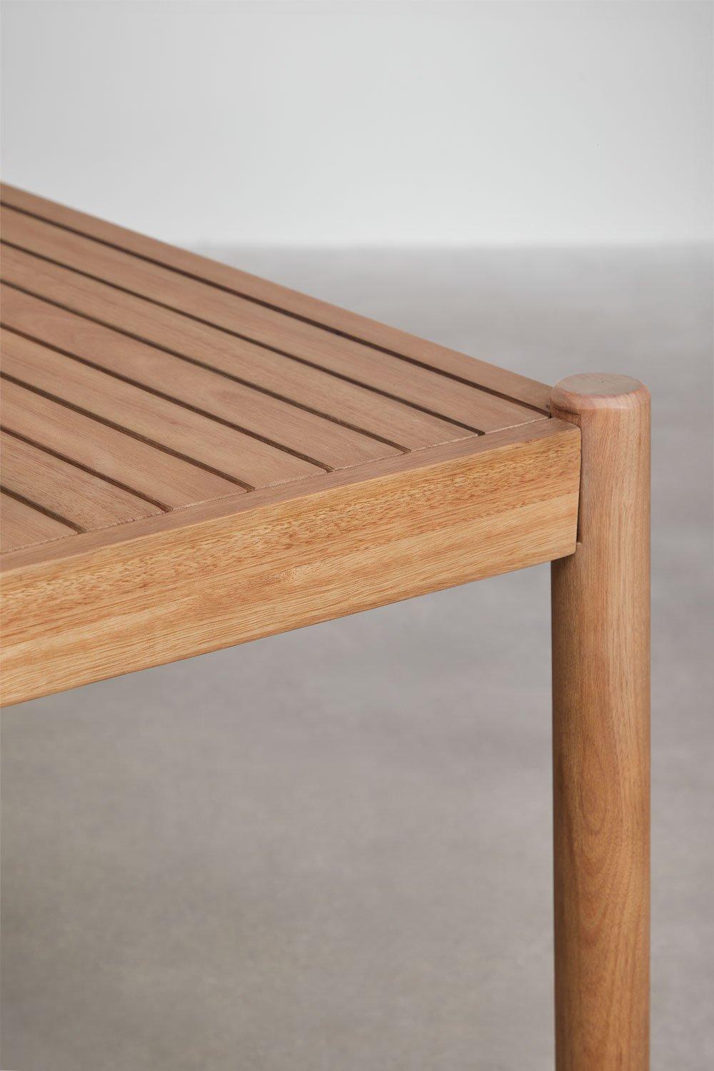 Sklum Set De Mesa Rectangular (200x100 Cm) 2 Bancos Y 2 Sillas De Comedor Con Reposabrazos En Madera De Eucalipto Aderyn