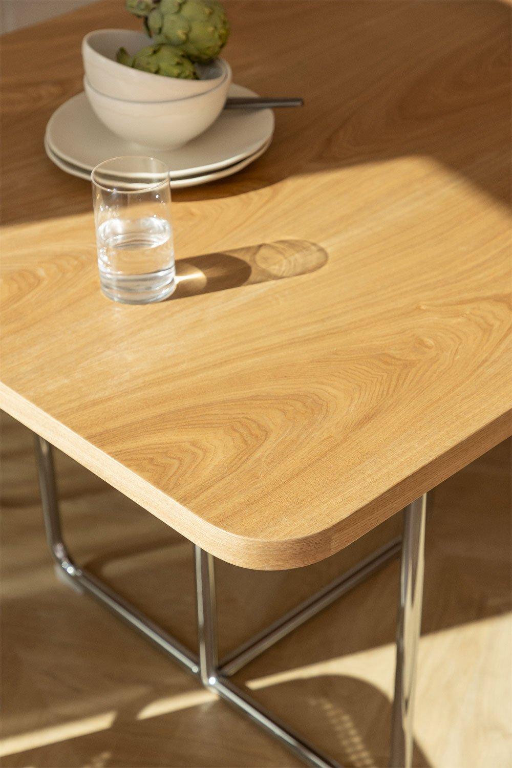 Sklum Set De Mesa Rectangular 240x100 Cm En MDF Y Acero Inoxidable Y 10 Sillas De Comedor Con Reposabrazos Tento