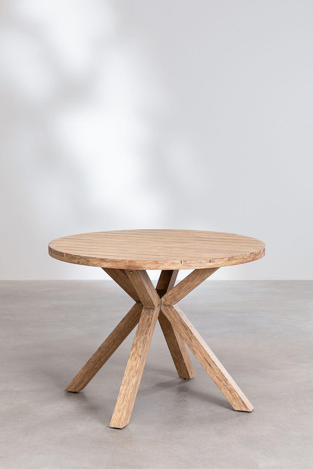 Sklum Set De Mesa Redonda En Madera (Ø100 Cm) Naele Y 4 Sillas De Comedor Barker