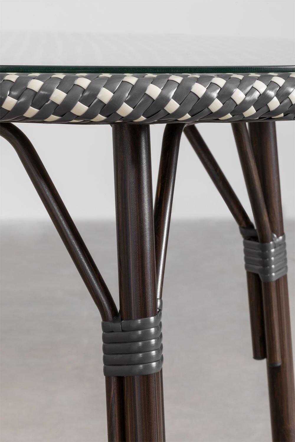 Sklum Set De Mesa Redonda Ø80 Cm Brielle Bistro Y 2 Sillas De Jardín Con Reposabrazos En Textilene Y Aluminio Brielle Bistro Classic