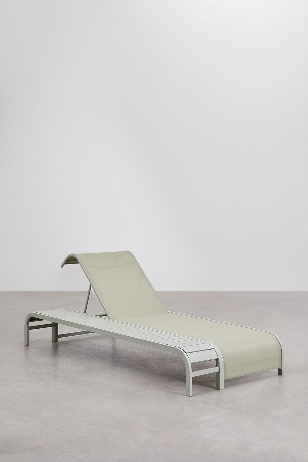 Sklum Set De Tumbona Reclinable Y Mesa Auxiliar En Acero Marietta