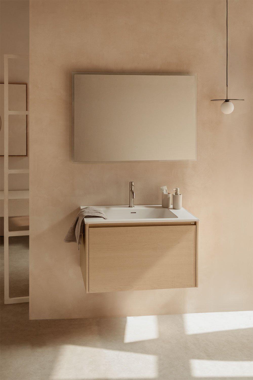 sklum Set di mobili da bagno in legno con lavabo integrato Jacob