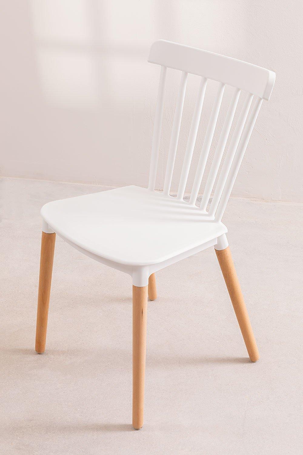 Sklum Set Mesa De Comedor En Madera De Haya Y MDF (80x80 Cm) Y 2 Sillas Royal