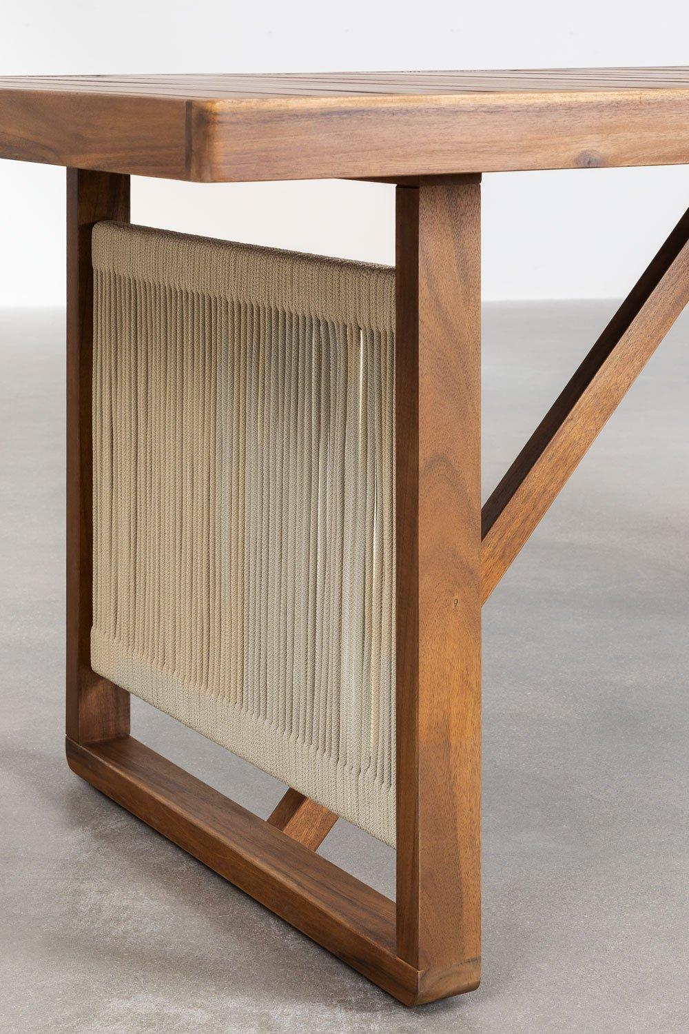 Sklum Set Mesa Rectangular (200x100 Cm) Y 6 Sillas De Comedor Con Reposabrazos En Madera De Acacia Nayely