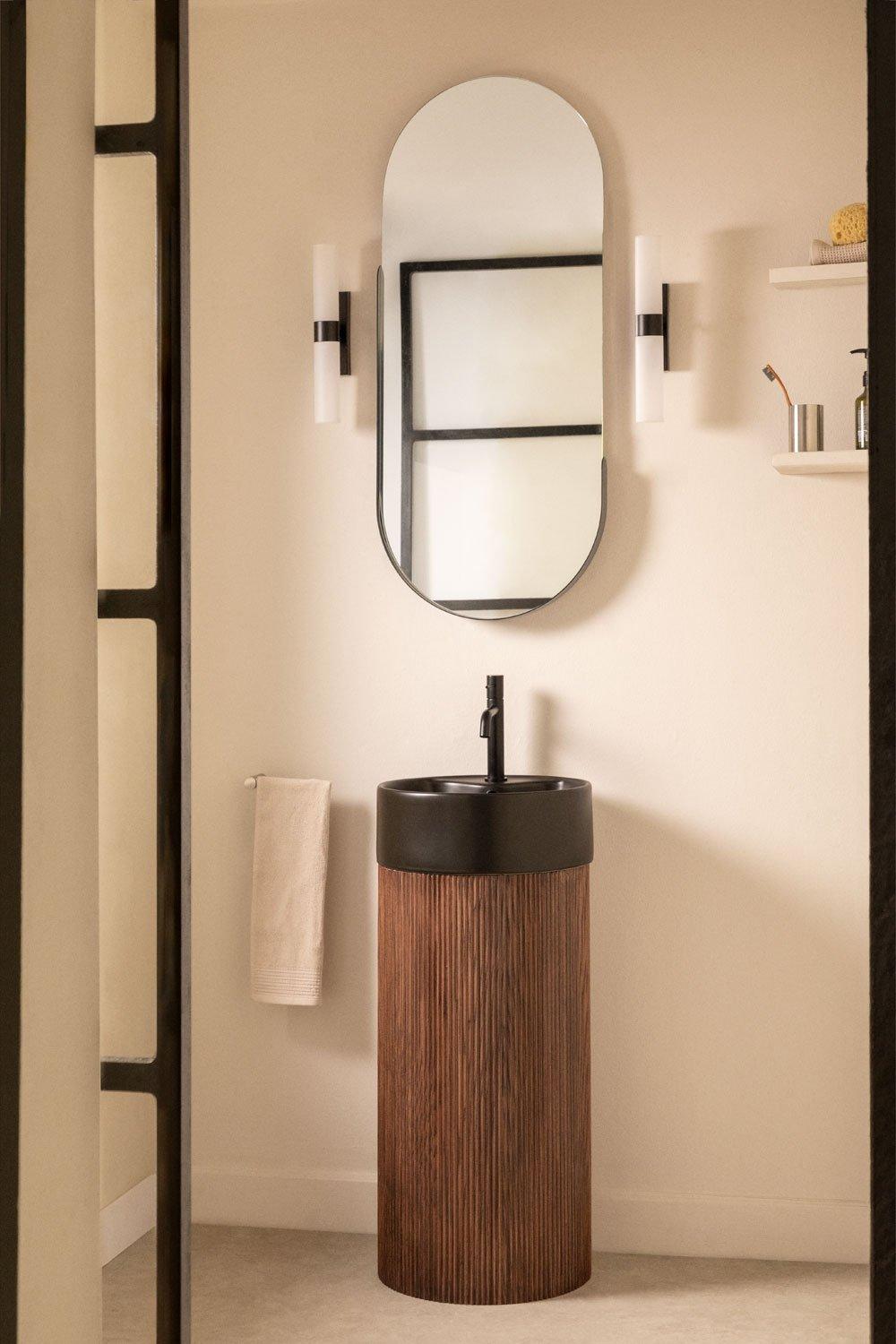 Sklum Set Mobili Da Bagno In Legno Con Lavabo In Ceramica Maude Integrato