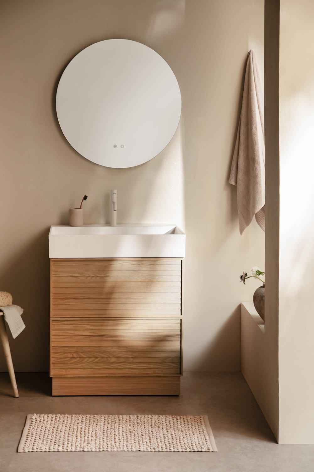 sklum Set mobili da bagno in legno Jolene con lavabo integrato