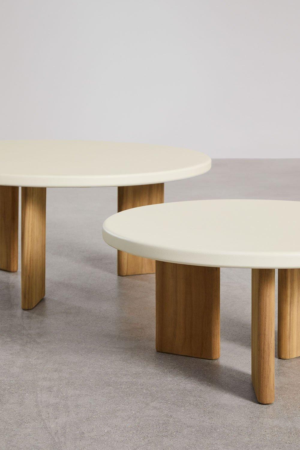 Sklum Set Of 2 Round Coffee Tables In Aluminum Yervin