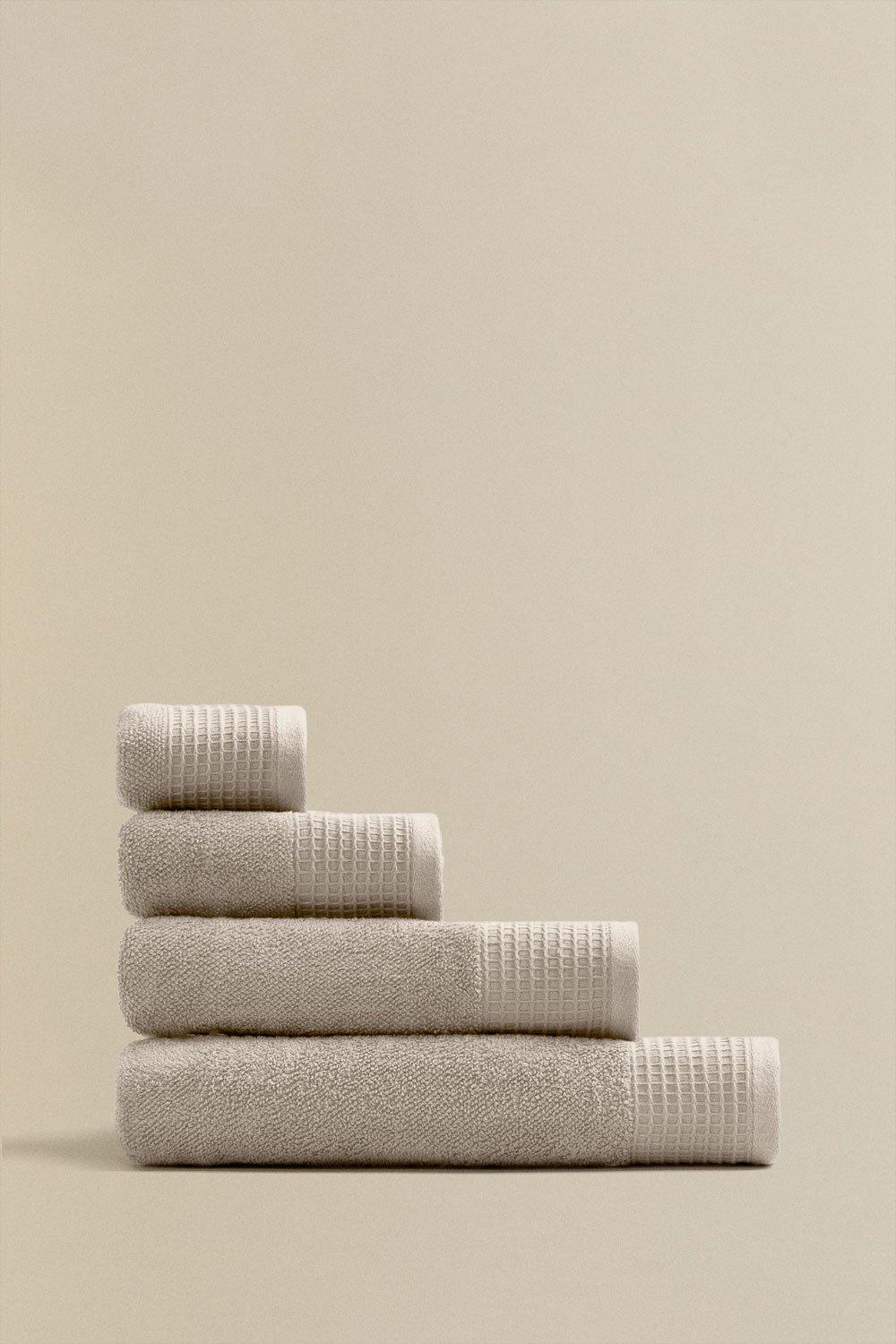 Sklum Set Of 4 Terry Cotton Towels With Claritone Border