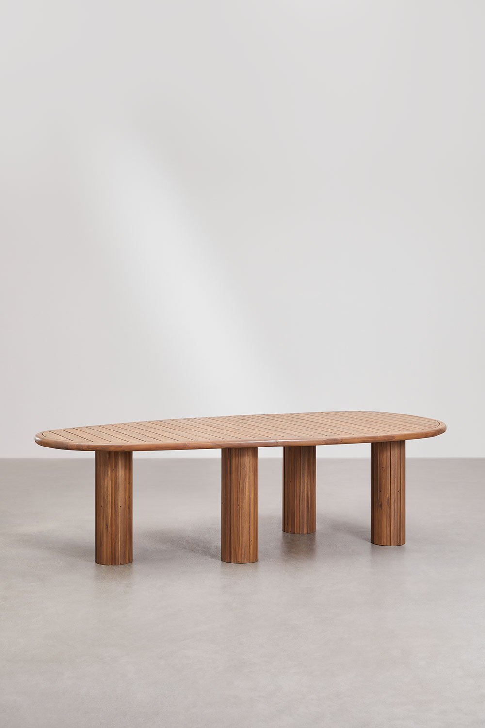 Sklum Set Tavolo Ovale ↔︎260 Cm Danara E 10 Sedie Da Giardino In Legno Di Acacia E Rattan Sintetico Ginara