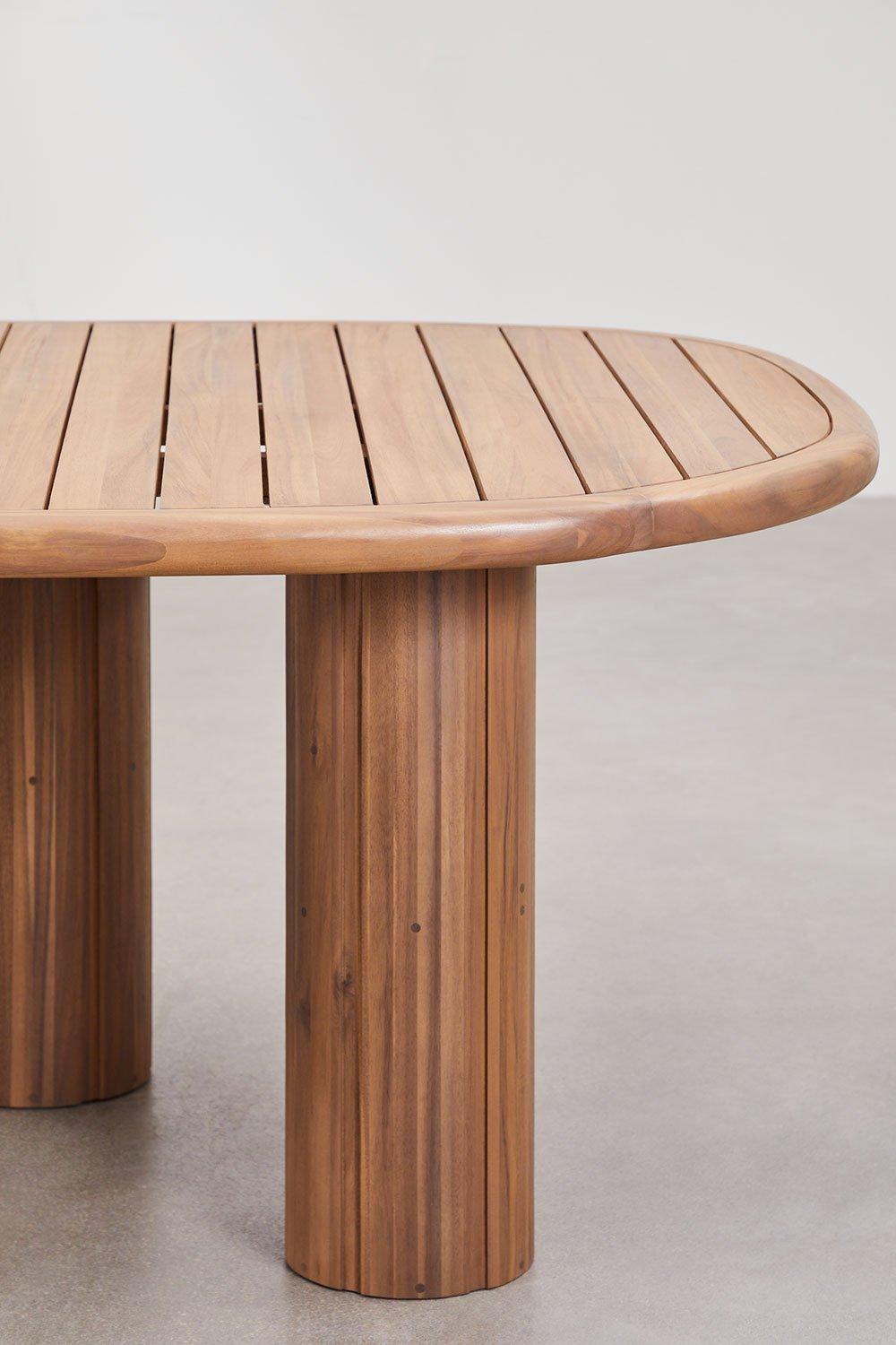 Sklum Set Tavolo Ovale ↔︎260 Cm Danara E 10 Sedie Da Giardino In Legno Di Acacia E Rattan Sintetico Ginara