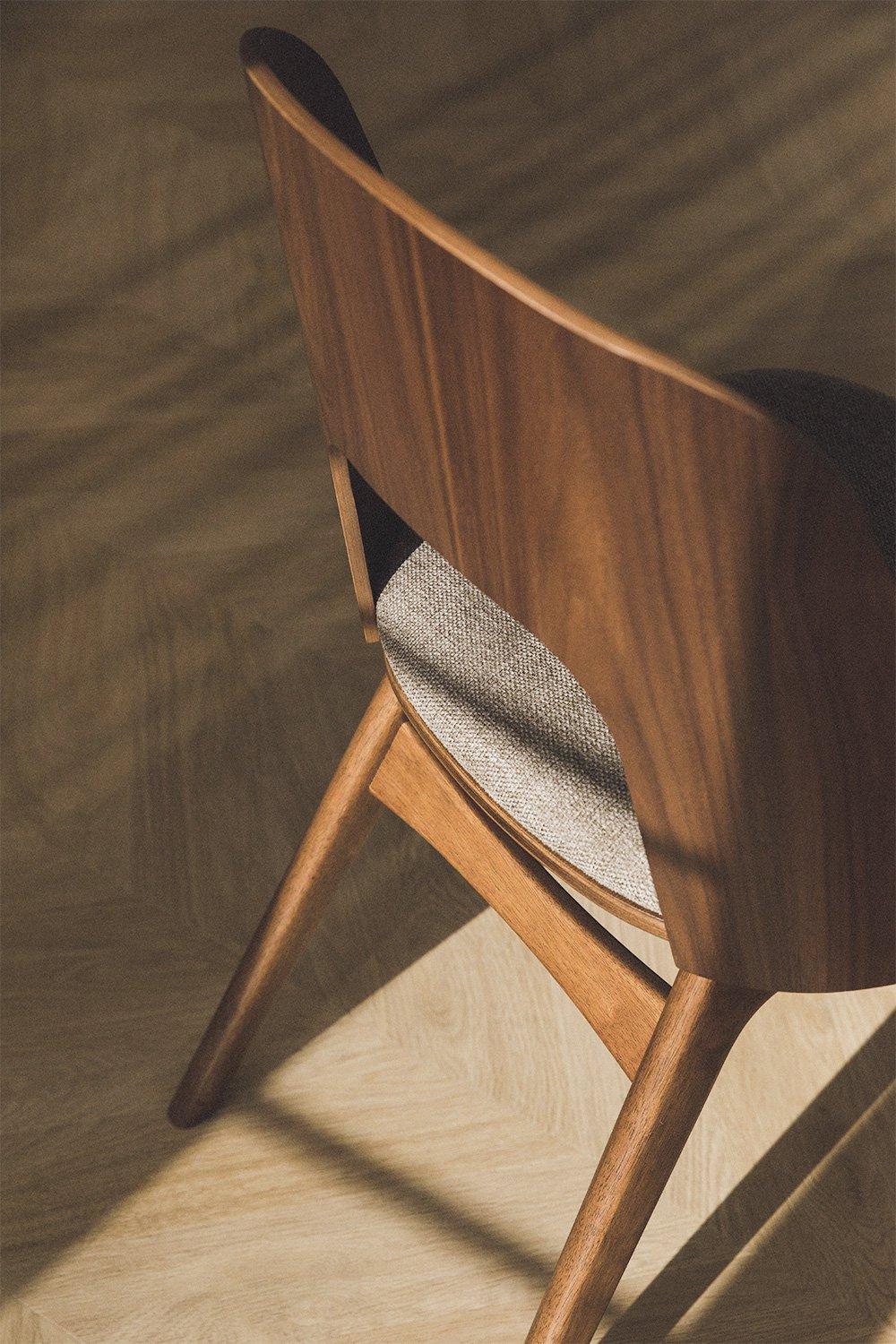 Sklum Set Van 2 Houten En Gestoffeerde Eetkamerstoelen Juna