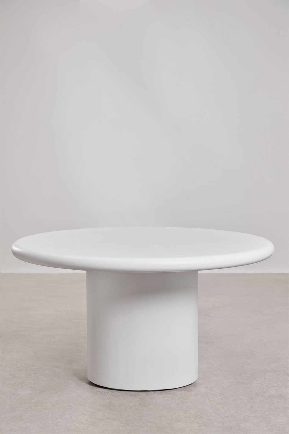 Sklum Set Van Ronde Tafel Ø140 Cm In Namara Cement En 6 Uleno Acacia Houten Tuinstoelen