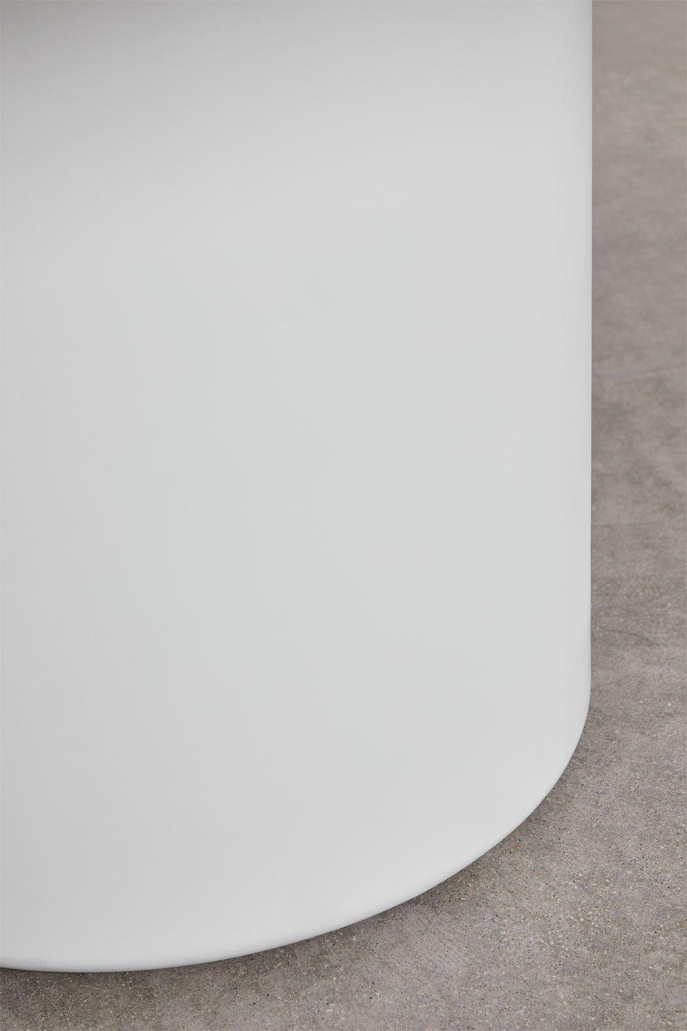 Sklum Set Van Ronde Tafel Ø140 Cm In Namara Cement En 6 Uleno Acacia Houten Tuinstoelen