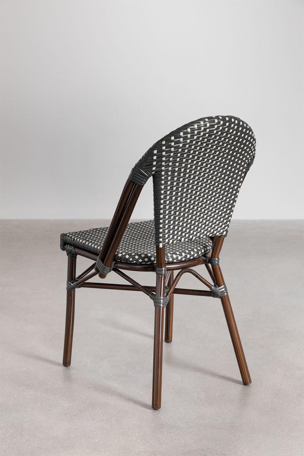 Sklum Silla De Comedor Apilable En Aluminio Y Ratán Sintético Brielle Bistro